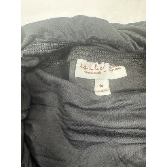 Isabel Maternity Midi Jean Shorts Size 14 Blue & Black Elastic Waist Lot Of 2 - Picture 5 of 8